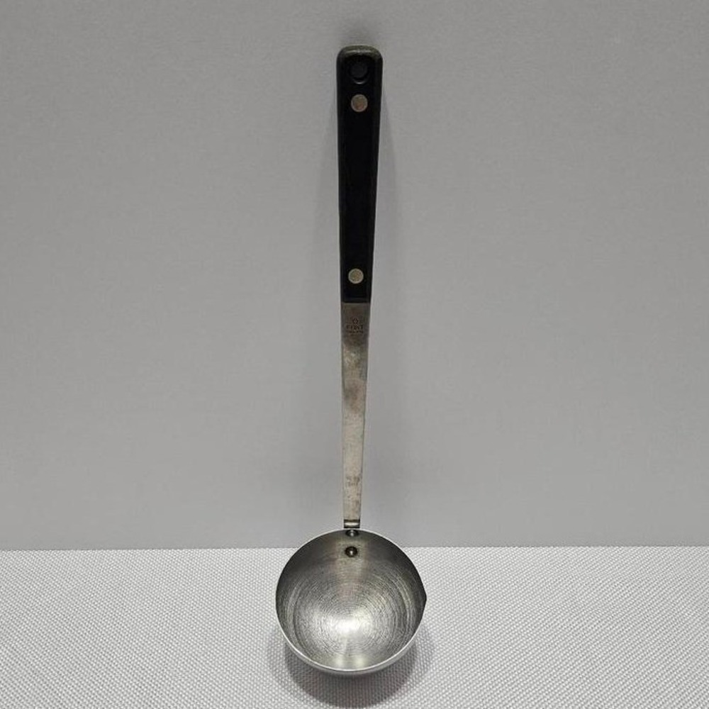 Ekco Flint Stainless Steel Soup Ladle Black Bakelite Handle Pour Spout USA Made‎